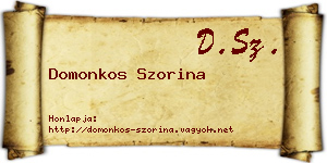 Domonkos Szorina névjegykártya